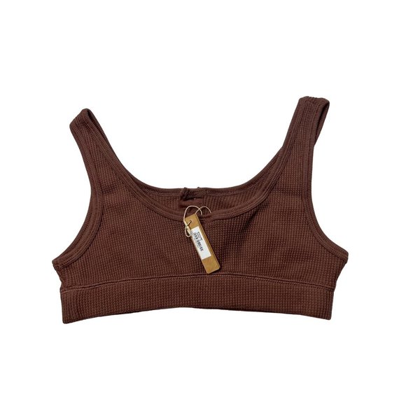 SKIMS Waffle Henley Bralette Garnet Womens Medium - Picture 3 of 12